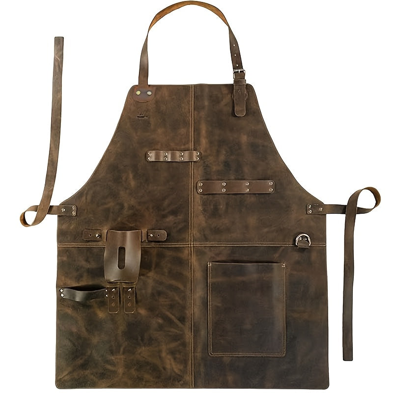 European and American Vintage PU Leather Apron